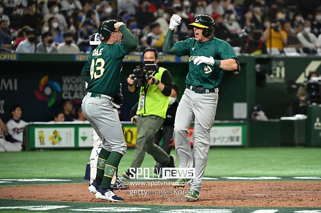 ▲ 호주 대표팀 일원으로 2023년 WBC에 출전한 경험도 있는 제러드 데일(왼쪽)