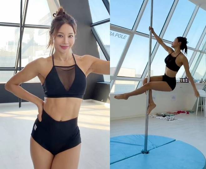 미나가 폴댄스를 하고 있는 모습. 사진=미나 인스타그램