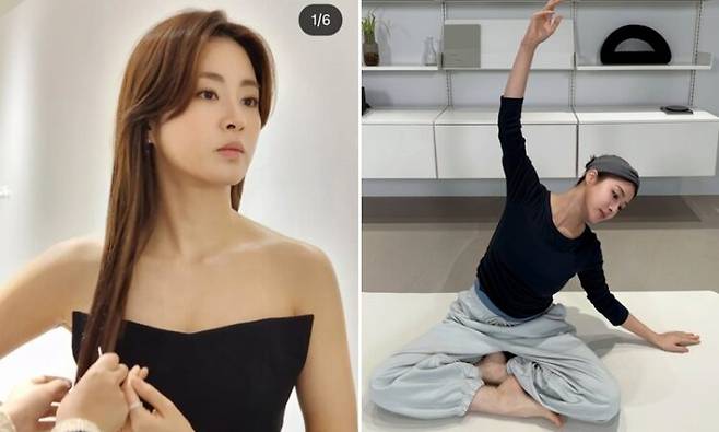 배우 강소라가 거북목을 교정하고 바른 체형을 만드는 핵심 동작을 공개했다. 사진=강소라 소셜미디어