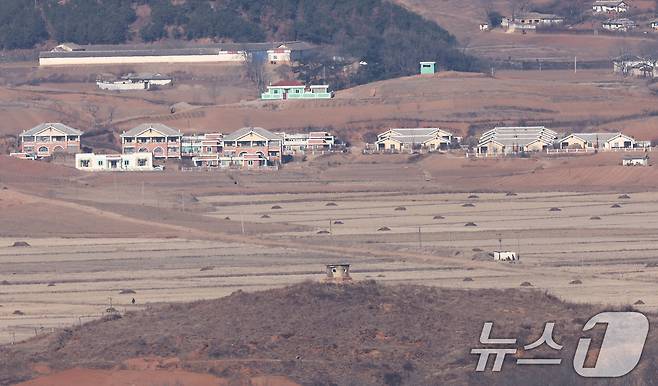 경기 파주시 오두산통일전망대에서 바라본 북한 개풍군 마을 일대. 2026.1.11/뉴스1 ⓒ News1 김도우 기자