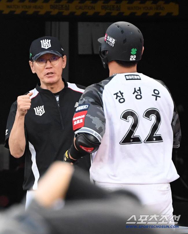 이강철 감독과 장성우. 스포츠조선DB