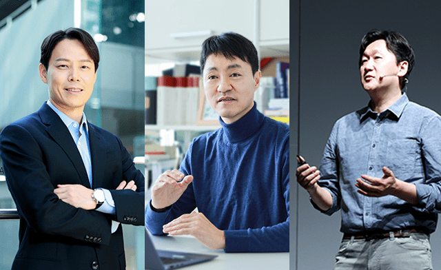 왼쪽부터 황순배 CHRO, 유봉석 CRO, 김광현 CDO. (사진=네이버)