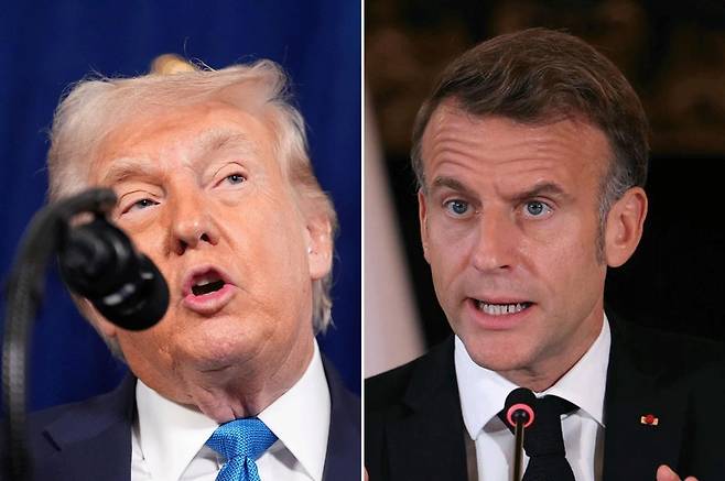 도널드 트럼프 미국 대통령(왼쪽), 에마뉘엘 마크롱 프랑스 대통령. AP 뉴시스
