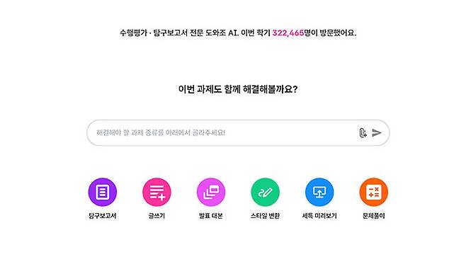 아예 대놓고 과제물 생성형 AI가 등장하기도 했다. 사용자 이용 비율이 웬만한 논문 조회수보다 많은 것을 확인할 수 있었다.