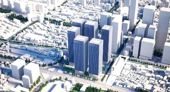 2023년 7월 용적률을 660%에서 1028%로 올린 뒤 나온 설계 대안. 천준호 더불어민주당 의원실 제공