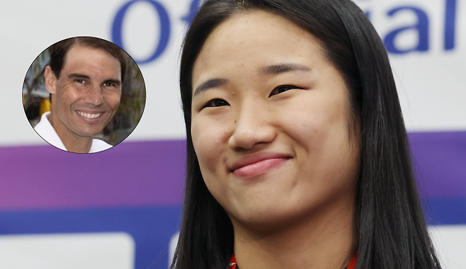 인도 매체가 안세영(큰 사진)을 라파엘 나달(작은 사진)에 비교했다. [사진 연합뉴스]