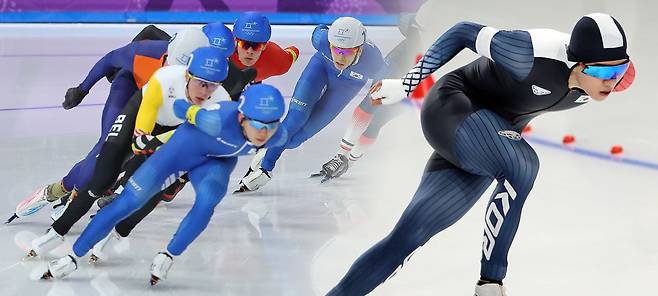 앞선 두 번의 동계올림픽에서 은메달 2개를 목에 건 스피드스케이팅 장거리 간판 정재원은 세 번째 도전에서 금메달을 반드시 거머쥔다는 각오다. 주 종목인 매스스타트에 전념하며 금빛 질주를 준비 중이다. [연합뉴스]