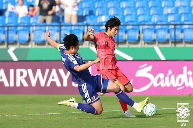 [서울=뉴시스] 한국 23세 이하(U-23) 축구대표팀의 김태원. (사진=대한축구협회 제공)