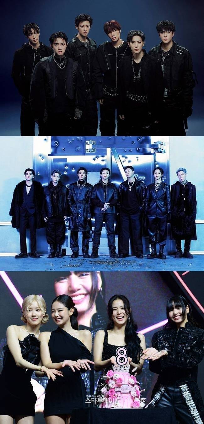 엑소, 방탄소년단, 블랙핑크. 사진 ㅣ스타투데이DB