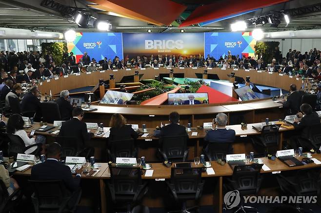 2025년 7월 7일 리우데자네이루서 열린 브릭스 정상회의  [EPA 연합뉴스 자료사진. 재판매 및 DB 금지]