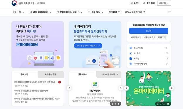 온마이데이터 [개인정보보호위원회 제공. 재판매 및 DB 금지]