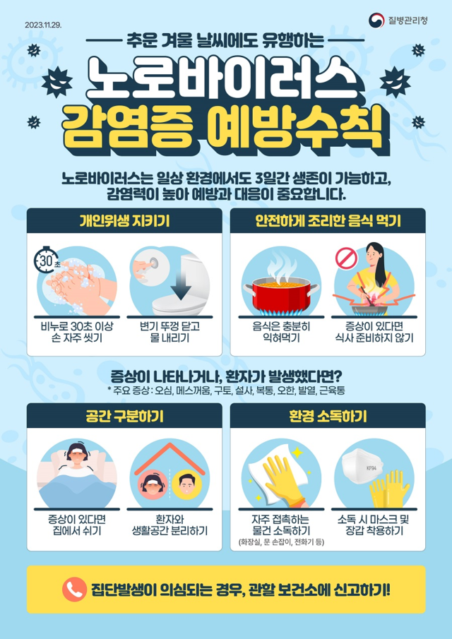 노로바이러스 예방수칙 포스터 /질병관리청
