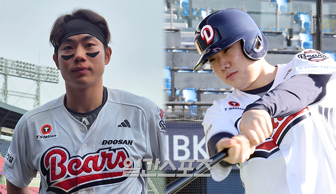 두산 베어스 내야수 오명진(왼쪽)과 박준순. [사진 일간스포츠]