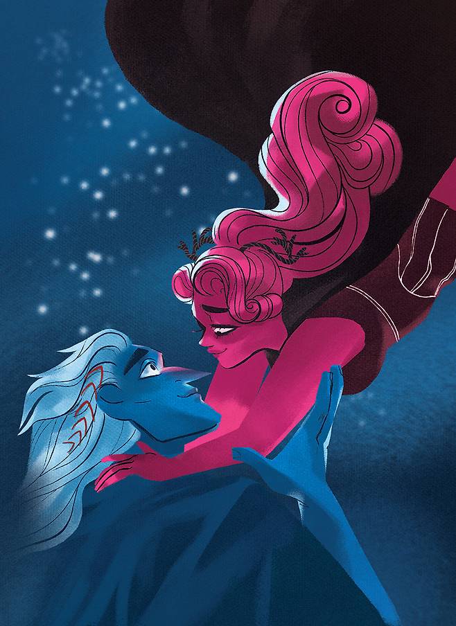 An illustration from romance webcomic "Lore Olympus" (2017-24) [WEBTOON]