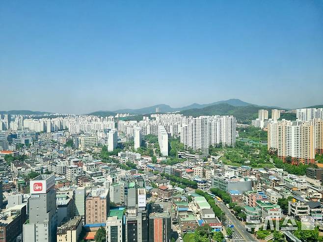 [용인=뉴시스]수지구 아파트 단지 전경. 뉴시스 자료사진.