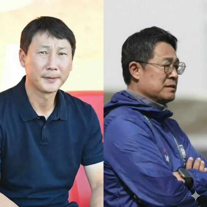 김상식 감독과 이민성 감독. 게티이미지코리아·대한축구협회 제공