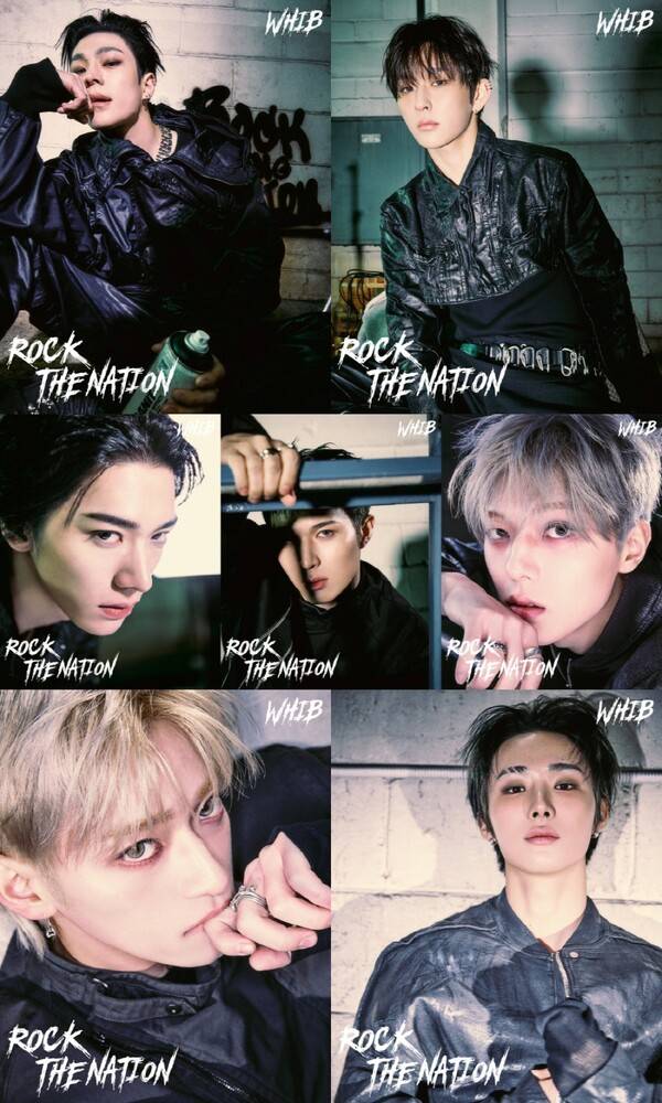 ▲ 휘브 첫 미니앨범 '록 더 네이션' 누아르 버전 콘셉트 사진. 제공|씨제스 스튜디오