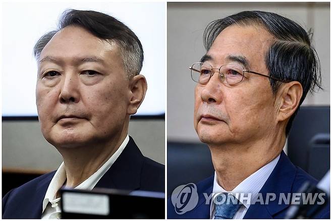 윤석열·한덕수 윤석열 전 대통령(왼쪽)과 한덕수 전 국무총리 [연합뉴스 자료사진]