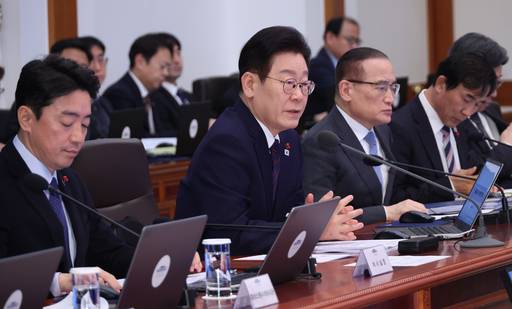 이재명 대통령이 22일 청와대에서 열린 수석보좌관회의에서 발언하고 있다. /연합뉴스