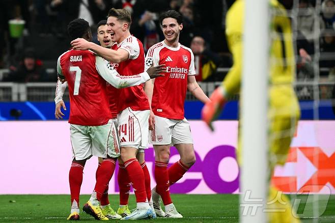 유럽축구연맹(UEFA) 챔피언스리그에서 7전 전승을 기록 중인 아스널. ⓒ AFP=뉴스1
