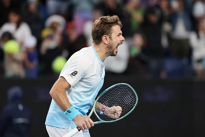 2026 호주오픈 남자단식 2회전에서 득점 후 포효하는 스탄 바브린카