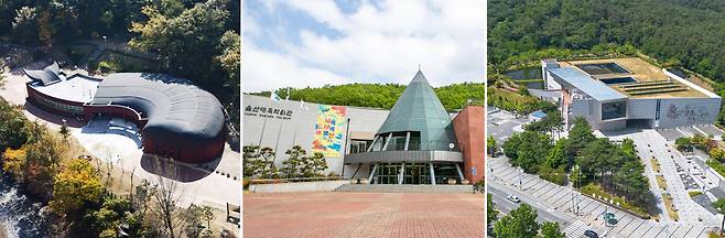 울산 지역 6개 박물관 및 기념관이 문화체육관광부의 ‘2025년 공립박물관 인증’을 획득했다. 사진은 울산암각화박물관, 울산대곡박물관, 울산박물관 모습(왼쪽부터) [울산시 제공]