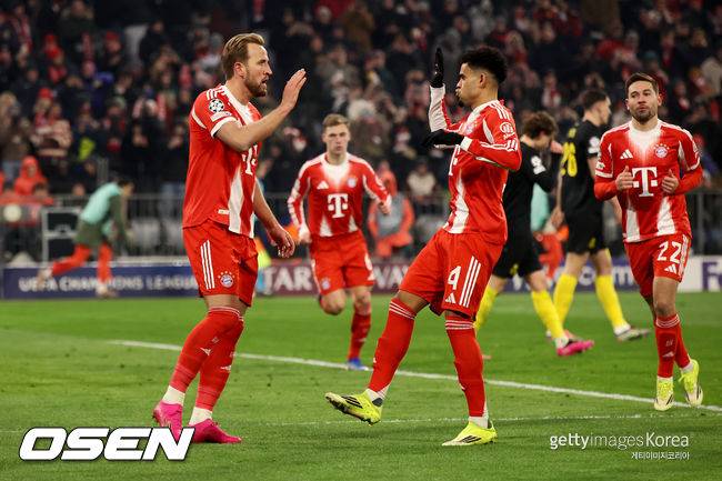 '김민재 퇴장+케인 멀티골' 바이에른, 위니옹 SG 상대로 2-0 승리...UCL 전체 2위로