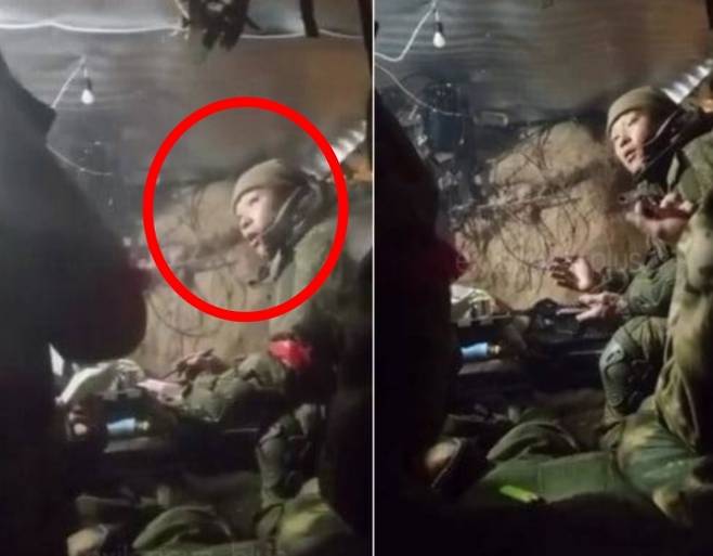 러시아군과 의사소통이 원활하지 않자 답답해 하는 북한군 병사. 텔레그램 영상 캡처