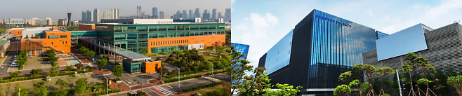 셀트리온 2공장(왼쪽), 삼성바이오로직스 4공장 전경.(사진제공=셀트리온·삼성바이오로직스)