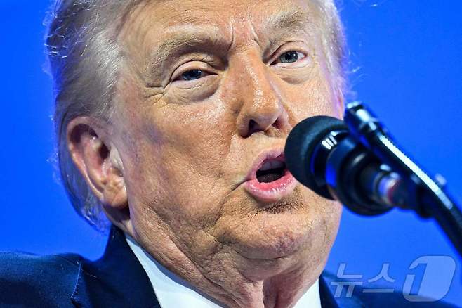 도널드 트럼프 미국 대통령이 21일(현지시간) 스위스 다보스에서 열린 세계경제포럼(WEF) 연례총회(다보스포럼)에서 특별 연설을 하고 있다. 2026.01.21. ⓒ AFP=뉴스1 ⓒ News1 이정환 기자