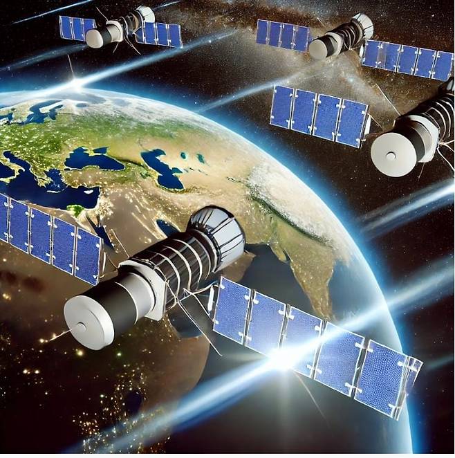 지구 저궤도를 도는 인공위성의 상상도. /조선DB