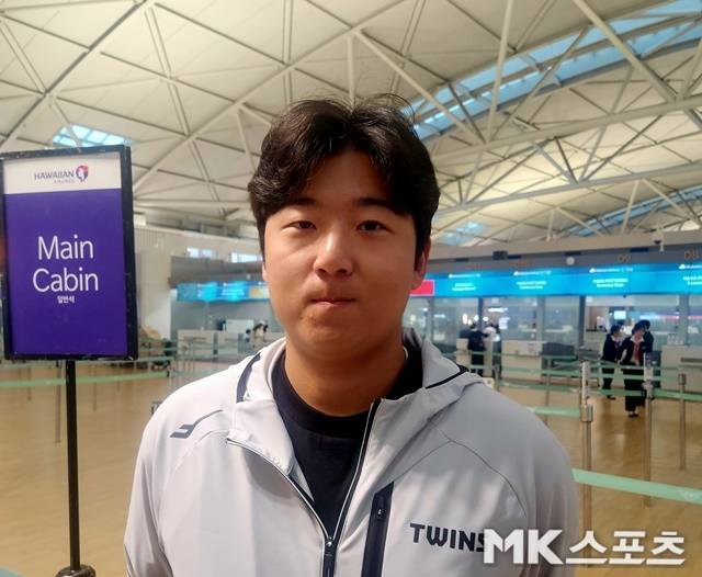 23일 만난 송승기는 올해 활약을 약속했다. 사진(인천국제공항)=이한주 기자