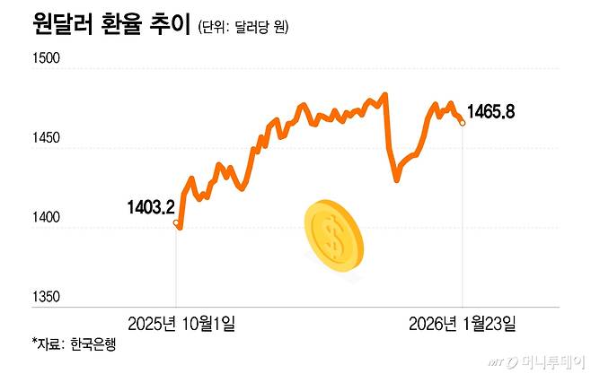 원달러 환율 추이/그래픽=이지혜