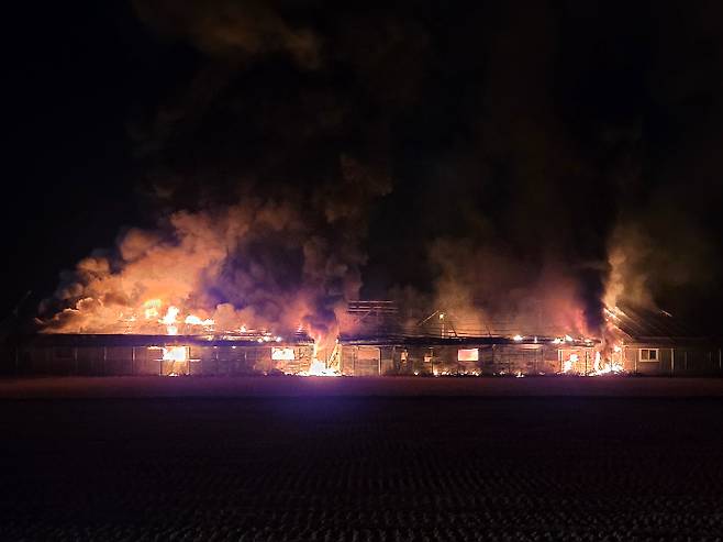 화재 모습. 충남 서천소방서 제공