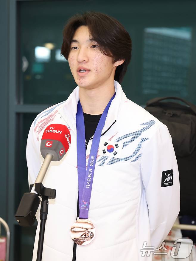 문희성은 2025 하얼빈 동계 아시안게임 남자 프리스타일 하프파이프에서 동메달을 획득했다. 2025.2.17/뉴스1 ⓒ News1 민경석 기자