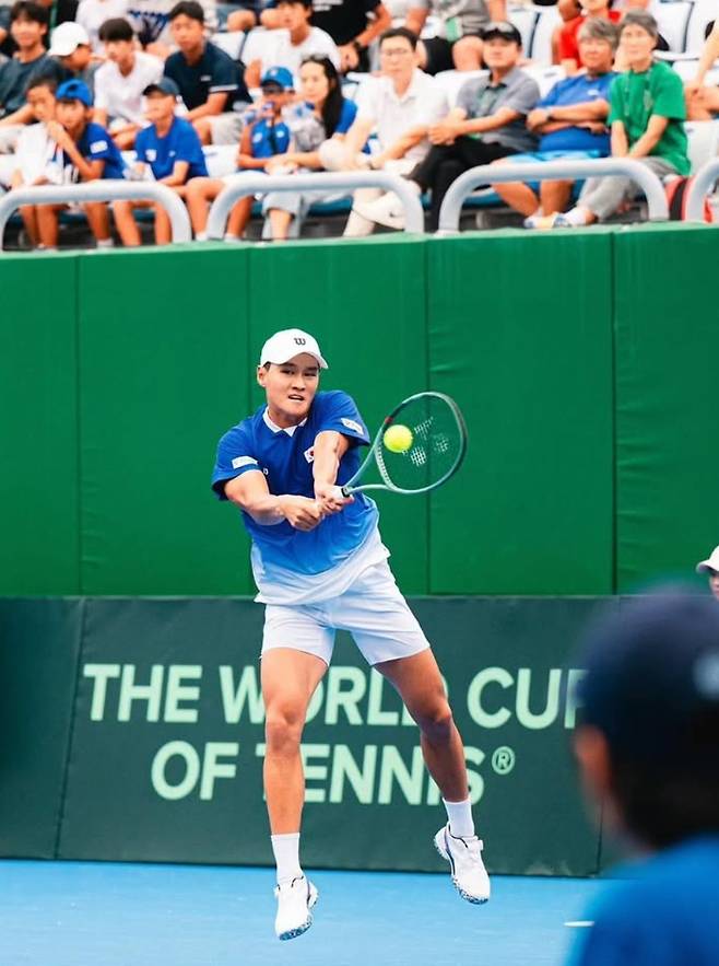 2025년 카자흐스탄을 상대로 데이비스컵에 출전하였을 때의 권순우.