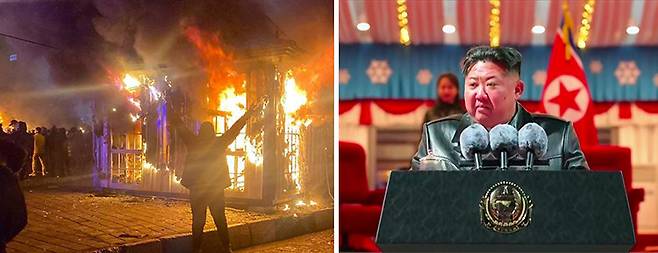 베네수엘라 수도를 공습해 니콜라스 마두로 대통령을 체포한 미국이 북한·이란 등 다른 독재국가에도 군사개입을 할 수 있을 것인지에 관심이 쏠린다. 이란 인민 무자헤딘 웹사이트·조선중앙TV 캡처