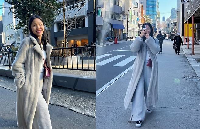퍼 코트 입은 오마이걸 미미 [인스타그램 캡처. 재판매 및 DB 금지]