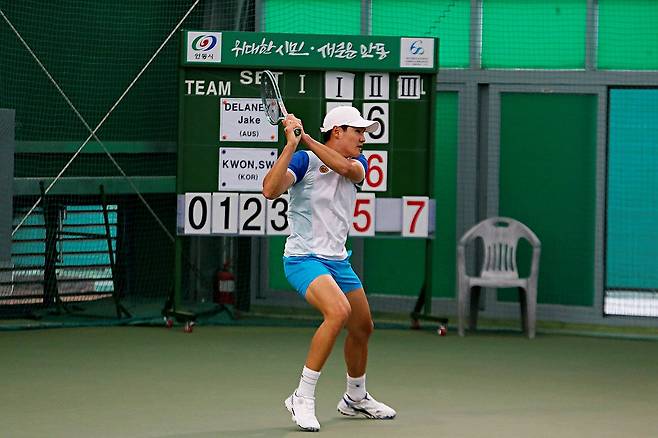 권순우의 2025년 5월 경기 모습.   [대한테니스협회 제공. 재판매 및 DB 금지] photo@yna.co.kr