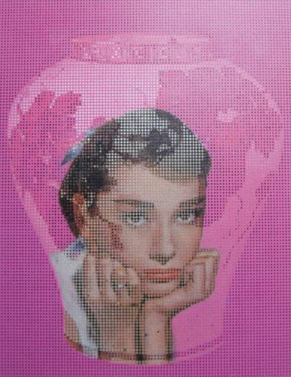 김중식 작가 작품. 철화 백자와 오드리 햅번.김