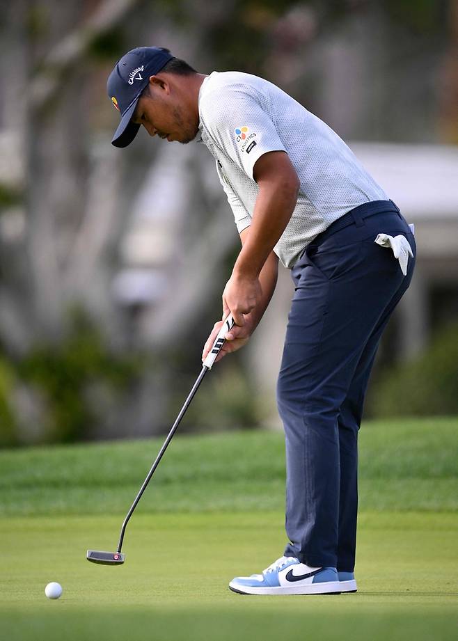 김시우가 25일(한국시간) 미국 캘리포니아주 라킨타 컨트리클럽에서 열린 PGA 투어 아메리칸 익스프레스 3라운드에 임하고 있다. 사진 | AFP=연합뉴스