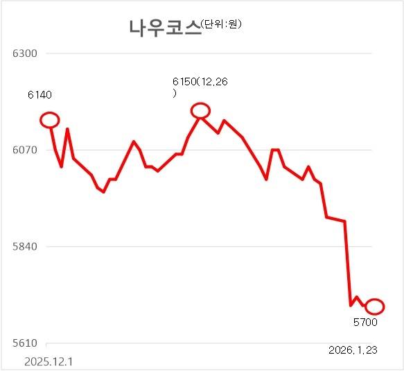 나우코스 주가 그래프. 서울경제