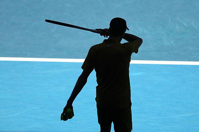 무더위 속 고전 중인 신네르. 게티이미지코리아