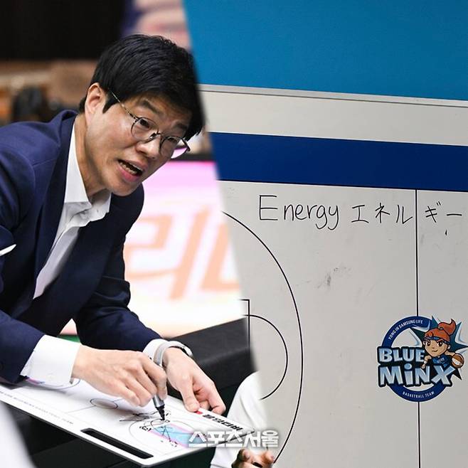 삼성생명 라커룸 백보드에 ‘에너지’가 적혀 있다. 용인 | 박연준 기자 duswns0628@sportsseoul.com