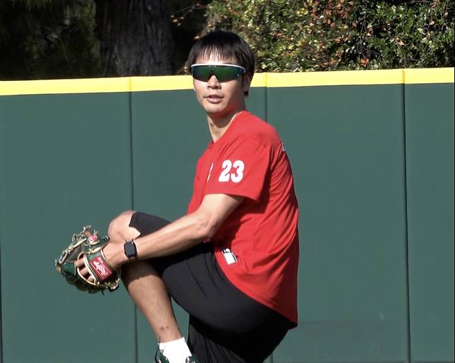 아시아쿼터로 현재 SSG 미국 스프링캠프를 소화 중인 타케다 쇼타. SSG 제공