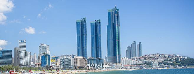 부산 해운대구의 엘시티 전경. 경향신문 자료사진