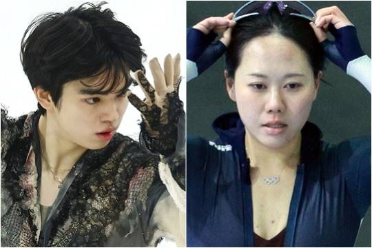 피겨 스케이팅 차준환(왼쪽)과 스피드 스케이팅 박지우. 사진[연합뉴스]
