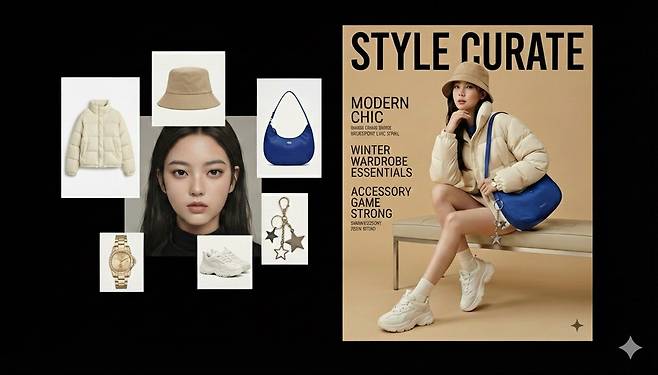 구글 나노바나나 프로를 이용해 만든 패션 잡지 커버 이미지.