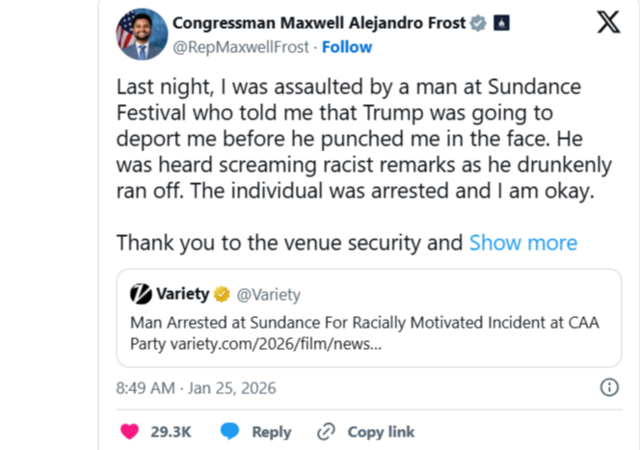 맥스웰 알레한드로 프로스트 하원의원 SNS 캡처