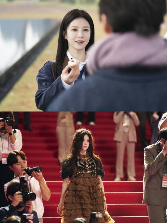 배우 고윤정이 넷플릭스 오리지널 시리즈 '이 사랑 통역 되나요?'에서 톱스타 차무희와 그의 망상 속 인물 도라미로 1인 2역을 소화했다. /넷플릭스